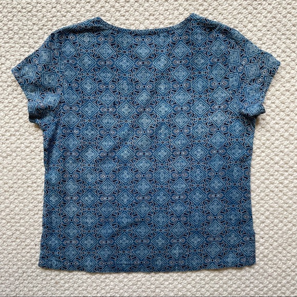 Vintage blue & white patterned cotton top - Picture 6 of 12
